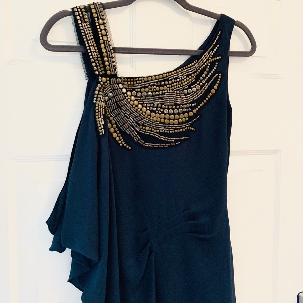BCBGMaxAzria Studded Navy Shift Dress